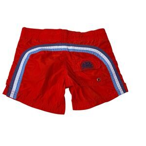 Sundek Kids Board Shorts Size 4 Red Rainbow Stripe Swim Trunks Mesh Lined Casual